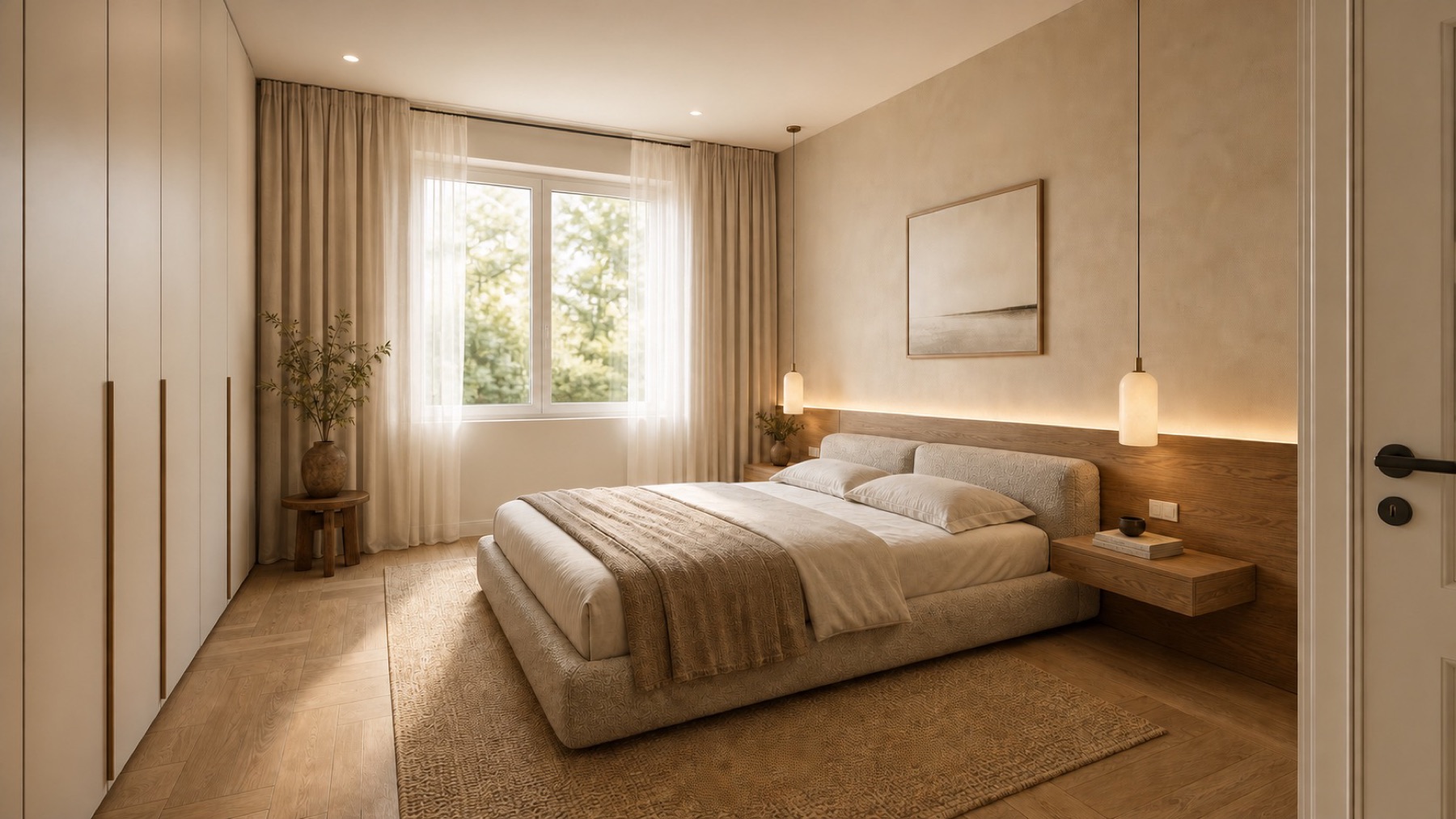 Chambre avec dressing intégré