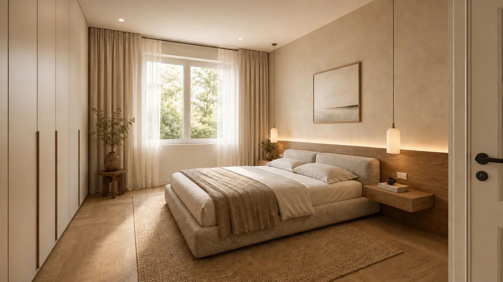 Chambre avec dressing intégré