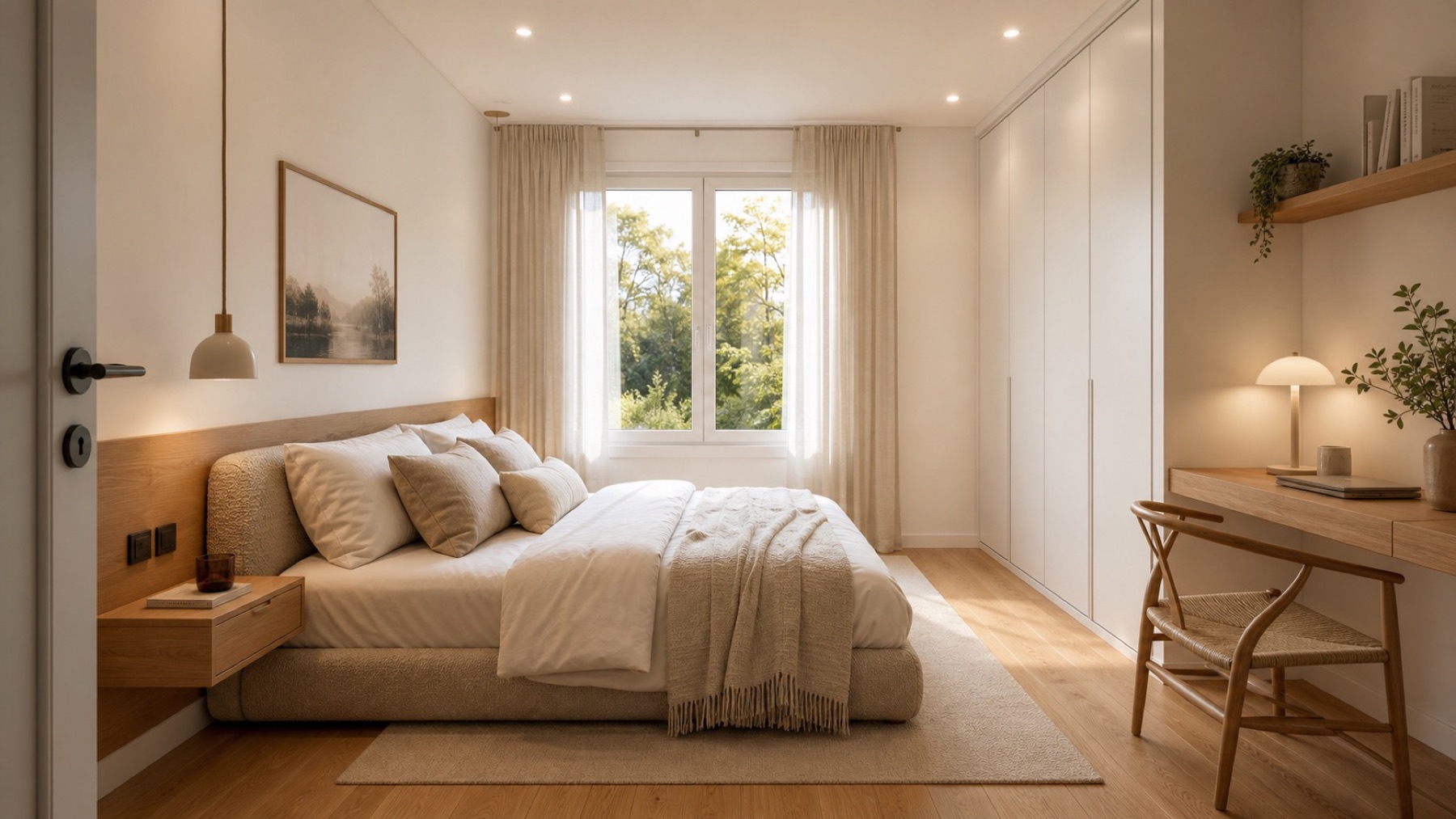 Chambre, rangements sur mesure