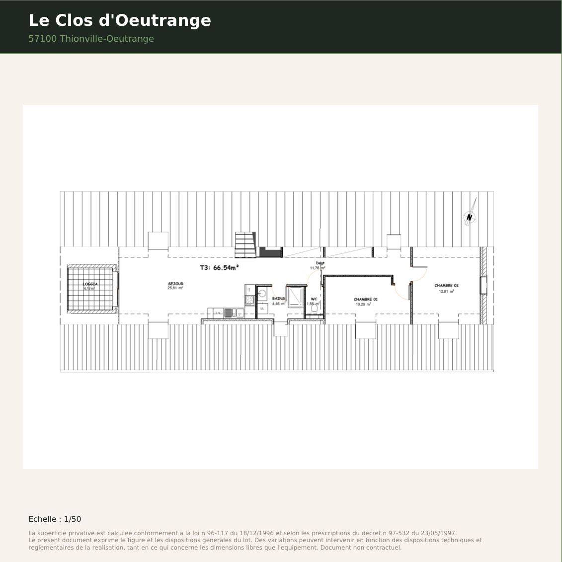 Plan de l'appartement 05, Le Clos d'Oeutrange