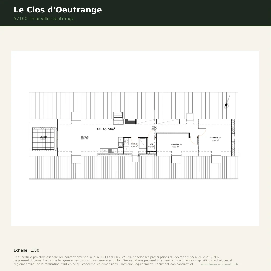 Plan de l'appartement 05, Le Clos d'Oeutrange