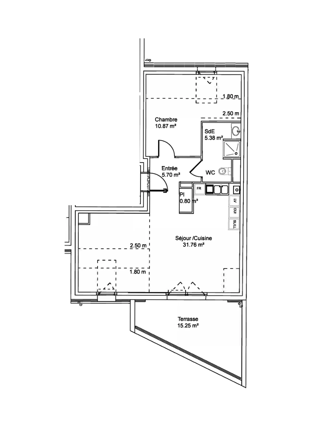 Plan de l'appartement A07, Les Terrasses de Woippy